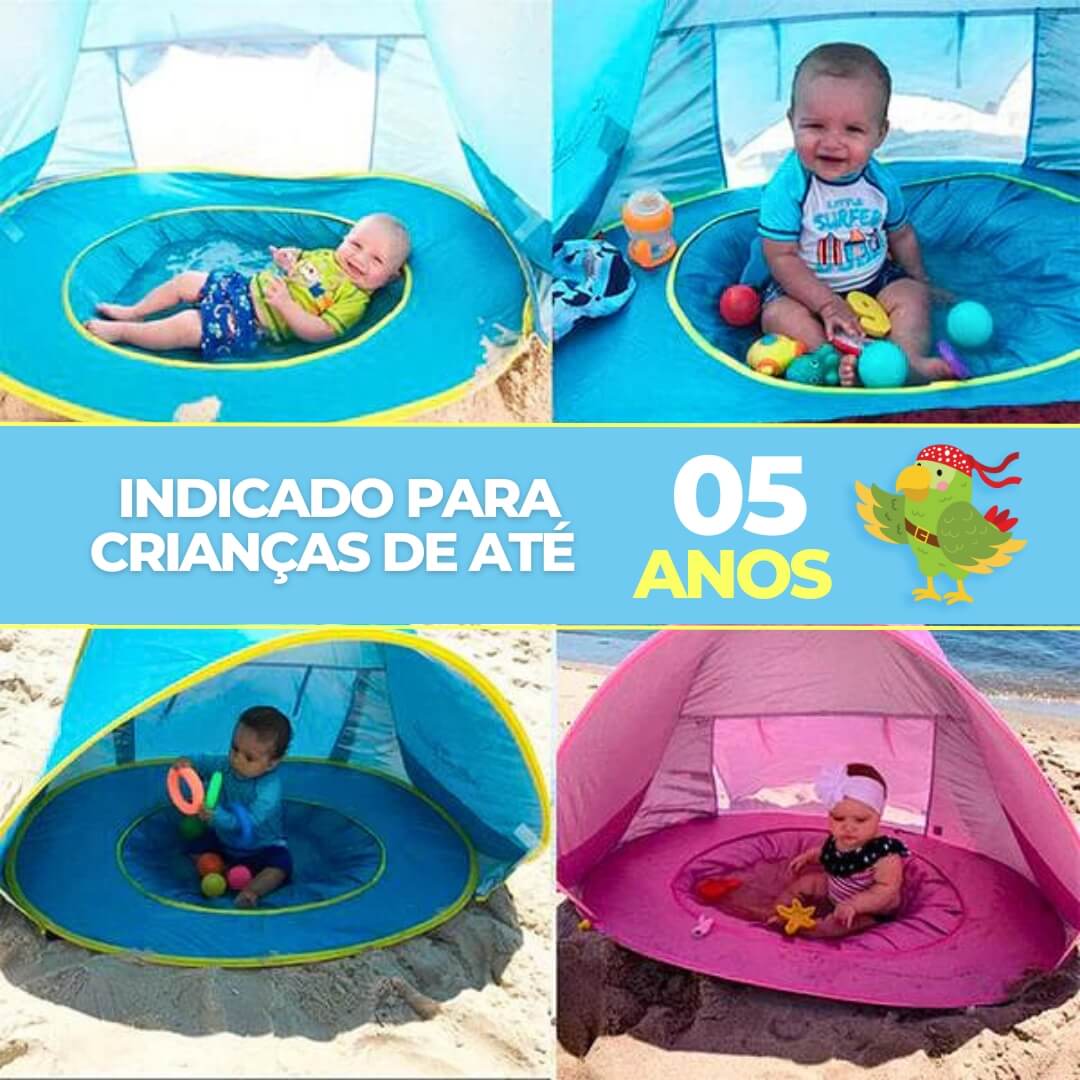 Barraquinha Baby - Barraca De Praia Com Piscininha - Proteção UV  - Tesouro Baby