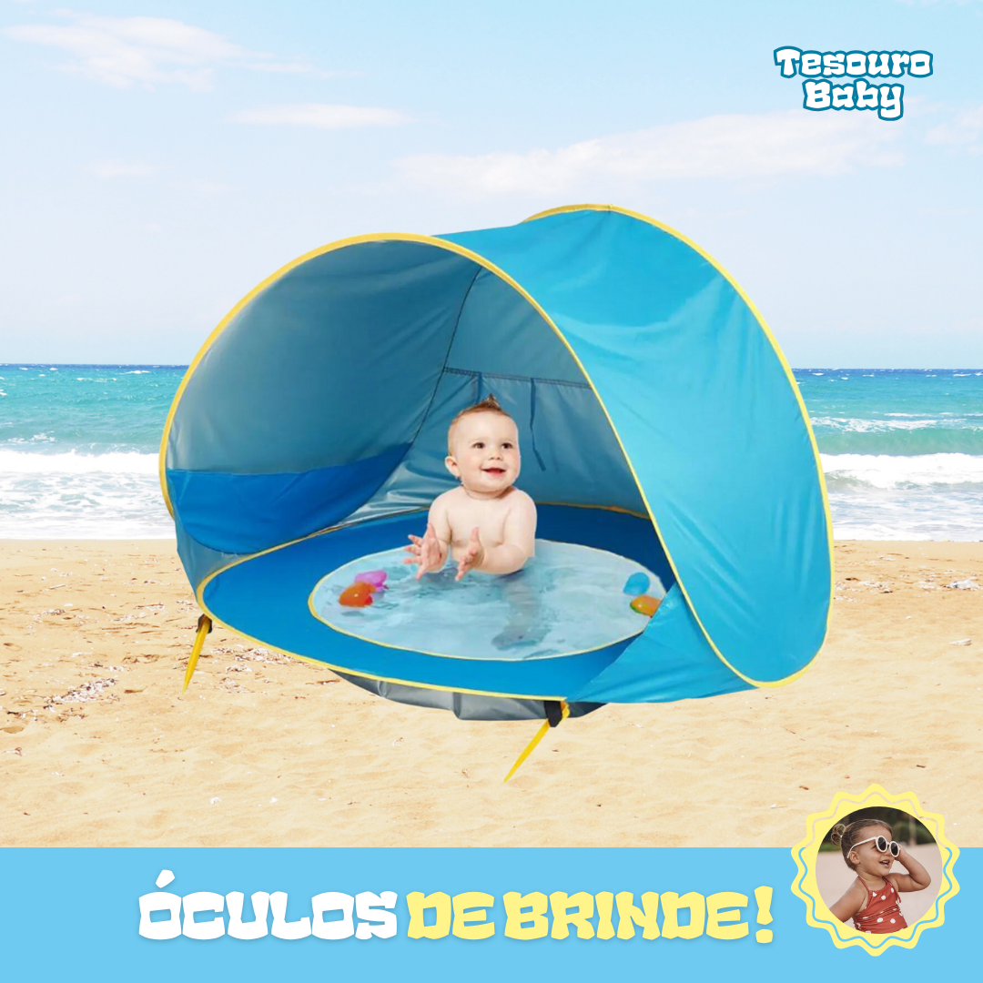 Barraquinha Baby - Barraca De Praia Com Piscininha - Proteção UV  - Tesouro Baby