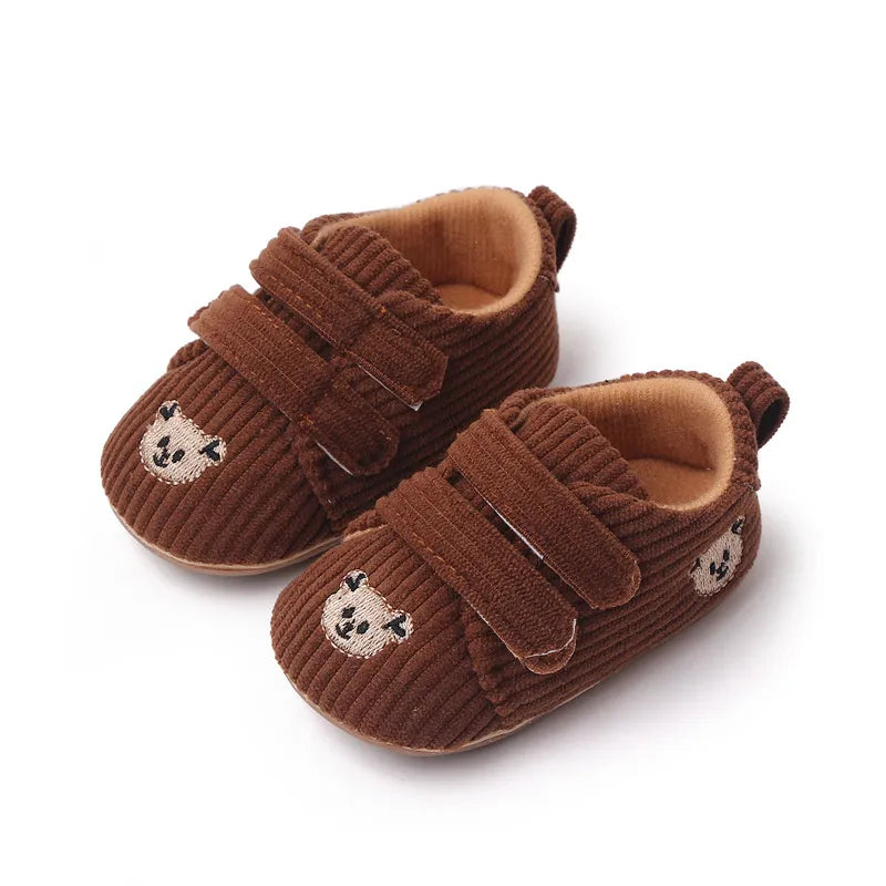 Sapato Ursinho Infantil - Sola Antiderrapante - Menina Bebê Marrom - Tesouro Baby