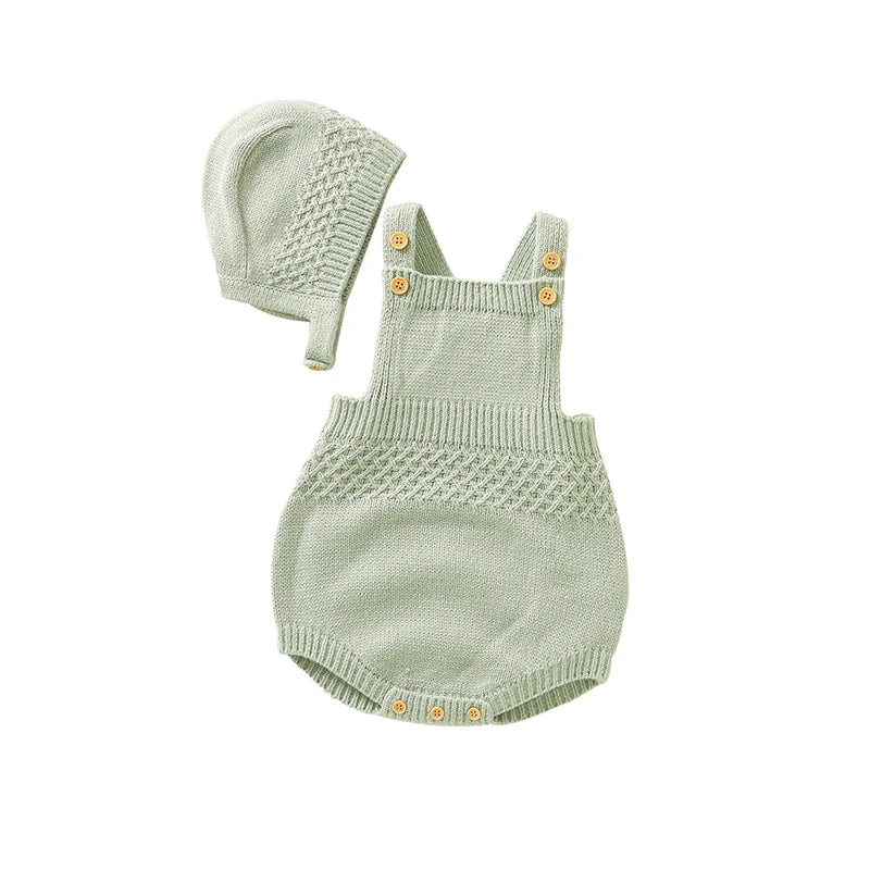 Body Tricô Infantil Verde - Feminino - Touca de BRINDE - Tesouro Baby