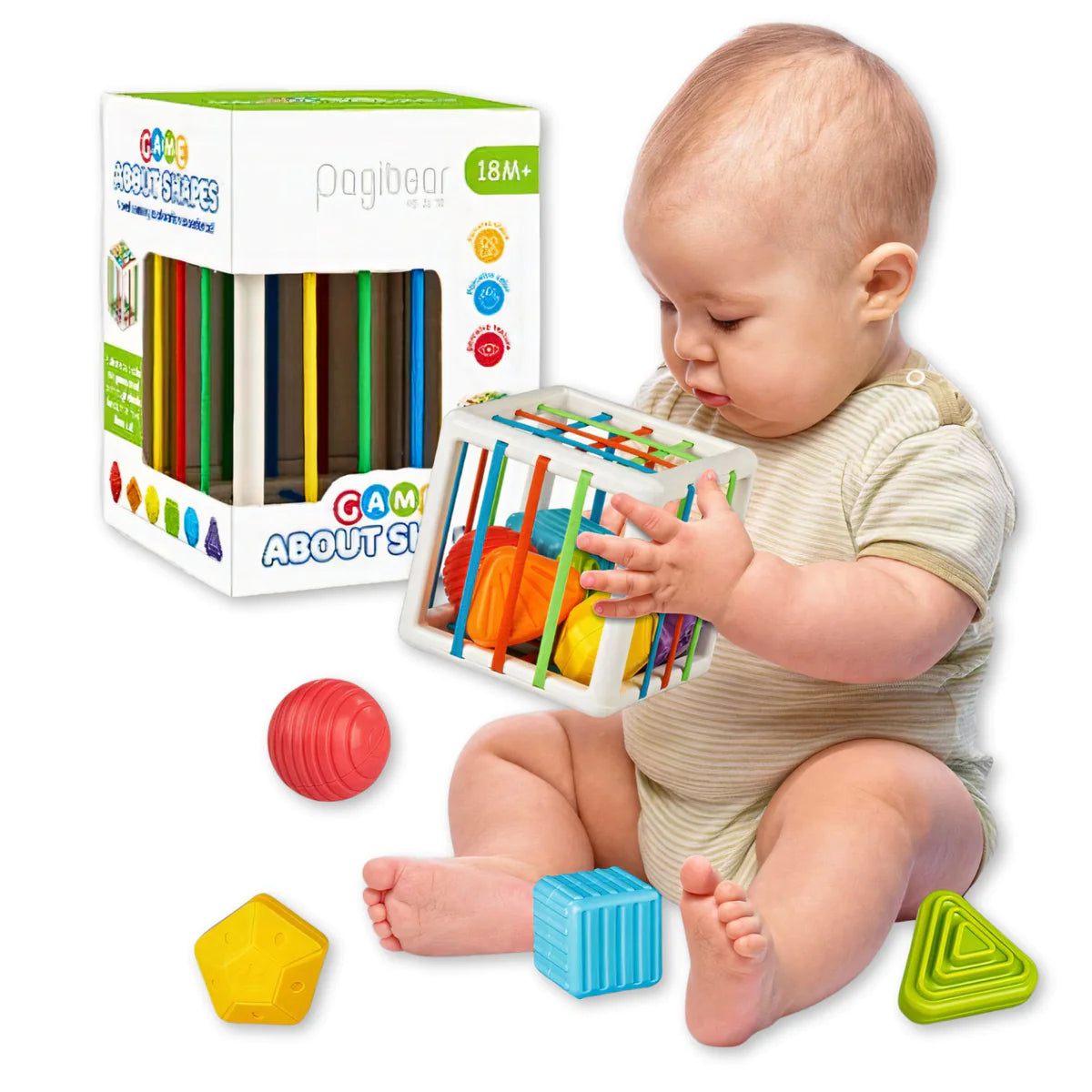 Brinquedo Montessori Educativo - Classificação Geométrica - 7 Pçs